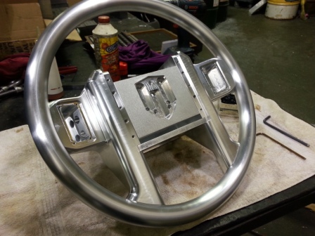 Aluminum Steering Wheel 5-axis CNC Milled.