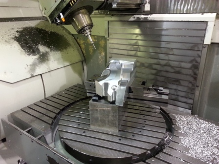 5-axis machining of a checking fixture.